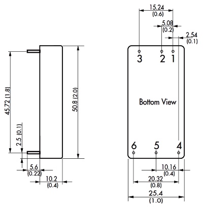 Габаритные размеры TEN 30-2423