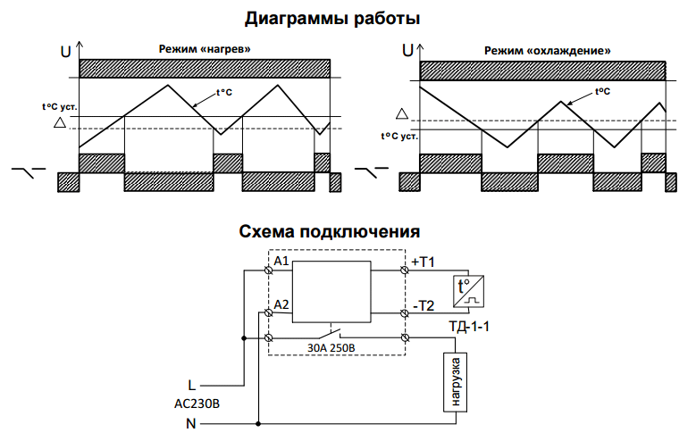 Схема включения термореле ТР-30