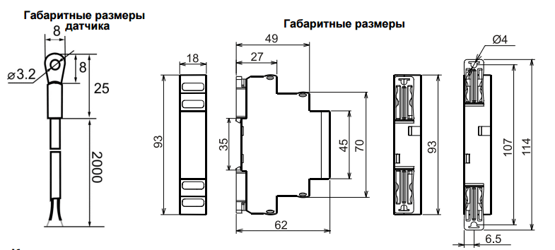 Габаритные размеры