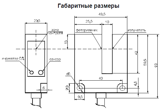Габаритные размеры датчиков ВИКО-МС