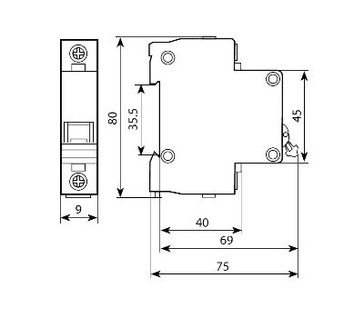 ВА-9-1 В10 4,5кА однополюсный автомат 9мм, 10А МЕАНДР - фото