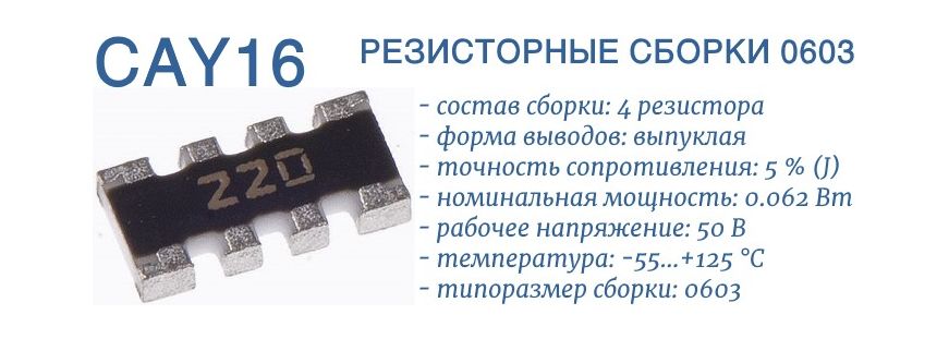 CAY16 - SMD сборка резисторов